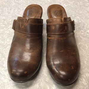 B.O.C by BORN Women’s Earley Brown Leather Mule Slip-On Clogs, Size 8 - NWOB